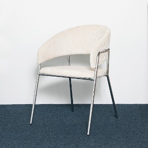CFC319 넬라 체어 골덴 암체어 크롬 포인트 인테리어 샵 디자인 의자