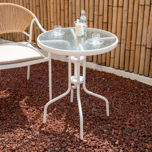 CYT280 아이리스 테이블 야외 원형 유리 테이블 강화유리 테라스 정원